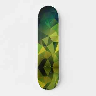 Gult grönt mönster, polygon mini skateboard bräda 18,5 cm