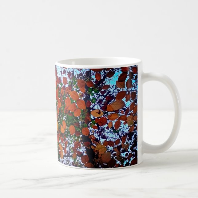 Gult, grönt och brunt löv kaffemugg (Höger)