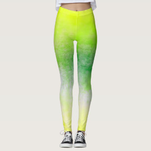 Gult Grönt Ombre Leggings