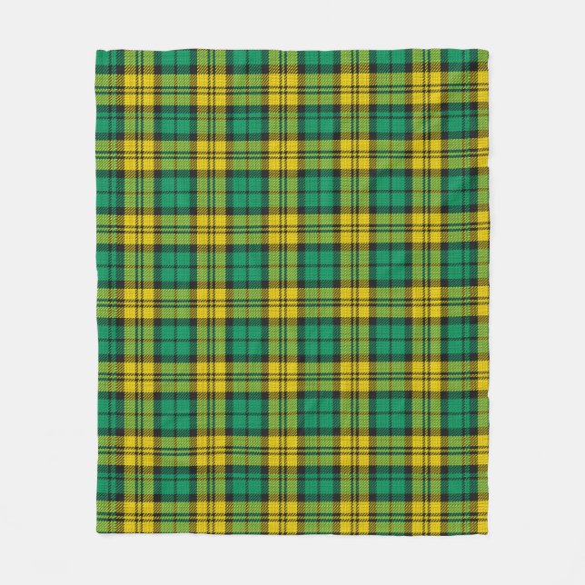 Gult Grönt Play Tartan Mönster Design Fleecefilt (Framsidan)