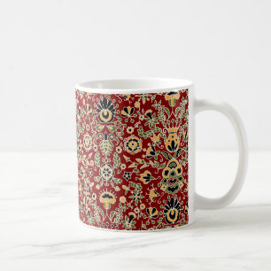 Gult, Grönt, svart på djupt rött Kaffemugg