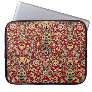 Gult, Grönt, svart på djupt rött Laptop Sleeve