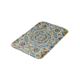 Gult Grönt Teal Blue Orange Tribal Art Badrumsmatta