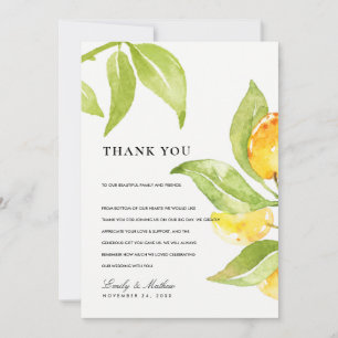 GULT GRÖNT WATERCOLOR FOLIAGE OLIVE THANK TACK KORT