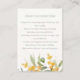 Gult Grönt Wattle Foliage Jewelry Care Guld Visitkort