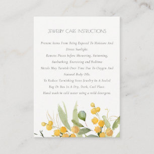 Gult Grönt Wattle Foliage Jewelry Care Guld Visitkort