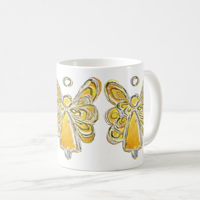 Gult Guardian Angel Anpassningsbar Art Coffee Mugg (Framsida höger)
