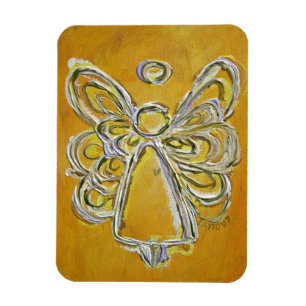 Gult Guardian Angel Anpassningsbar Magnet Art Pain