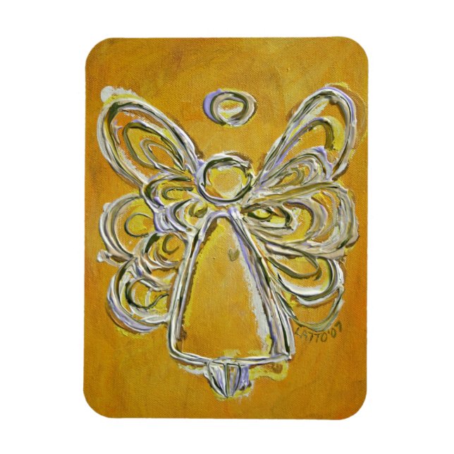 Gult Guardian Angel Anpassningsbar Magnet Art Pain (Vertikal)