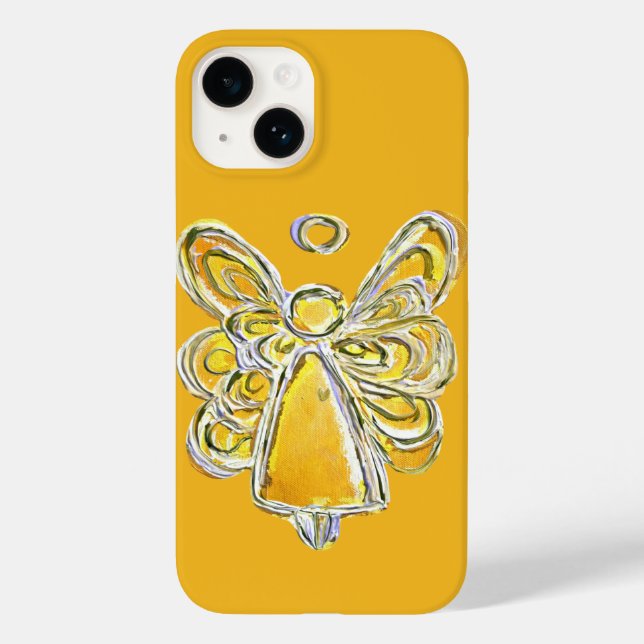 Gult Guardian Angel Art Anpassningsbar iphone case (Baksida)