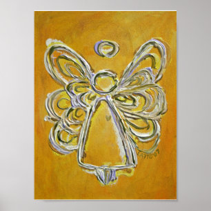 Gult Guardian Angel Poster konstutskrifter