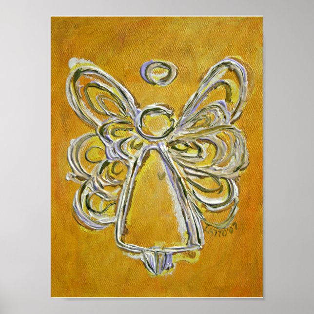 Gult Guardian Angel Poster konstutskrifter (Framsidan)
