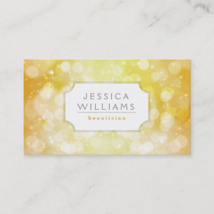 Gult Guld Bokeh Glitter och Sparkles Visitkort