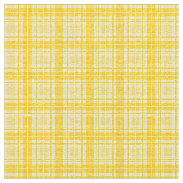 Gult Guld Bright Gingham Play Tartan Tyg (Närbild)