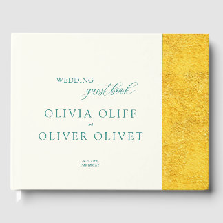 Gult Guld Bröllop Gästböcker