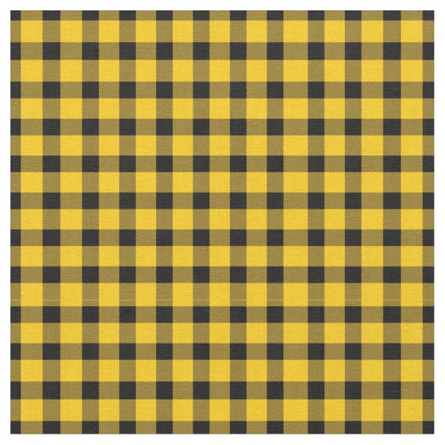 Gult/Guld Buffalo Land Lumberjack-pålägg Tyg (Närbild)