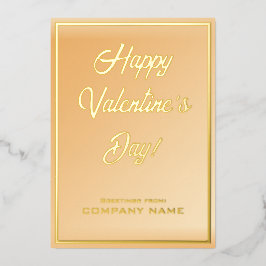 Gult Guld Business Valentine Foil Card