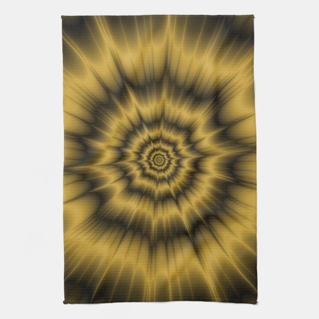 Gult Guld Explosion Kitchen Towel Kökshandduk (Vertikal)