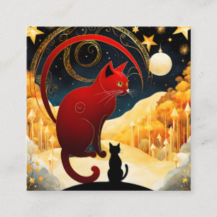 Gult guld fantasykatt är en storartad skapelse fyrkantigt visitkort