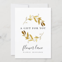 GULT GULD FAUNA WREATH GIFT CERTIFICATE CARD JULKORT