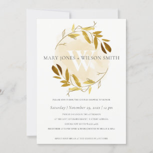 GULT GULD FOLIAGE WREATH PAR SHOWER CARD TACK KORT