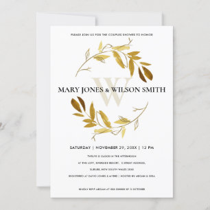GULT GULD FOLIAGE WREATH PAR SHOWER-KORT TACK KORT