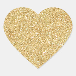 Gult Guld Glitter Hjärtformat Klistermärke