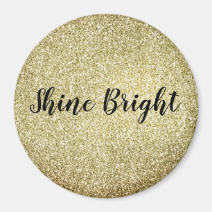 Gult Guld Glitz Glitter Magnet