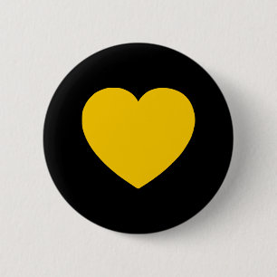 Gult Guld Heart på Black Knapp