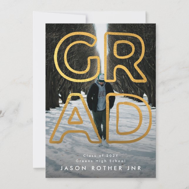 GULT GULD LINE HOLLOW GRAD Contemporary Photo Meddelande (Framsida)