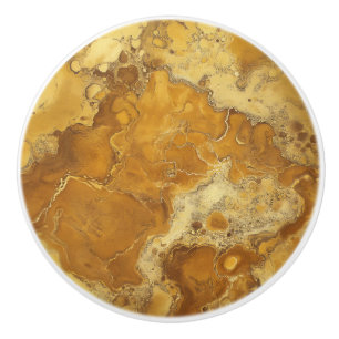 Gult Guld Marble Mönster Knopp