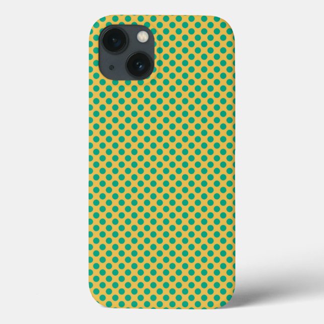 Gult Guld med Emerald Grönt Polka dots STaylor (Baksida)