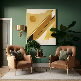 Gult Guld minimalistisk modern Abstrakt Perfect Poster