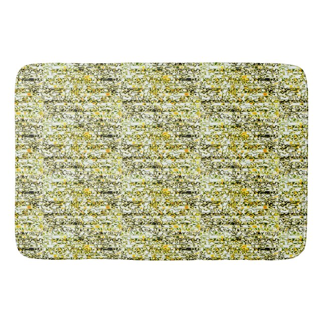 Gult Guld och Black Cheetah Skriv ut Bath Mat Badrumsmatta (Framsidan)