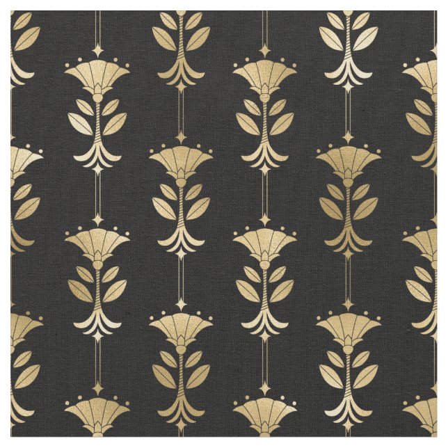 Gult Guld och svart konsthandling, Abstrakt Tyg (Närbild)