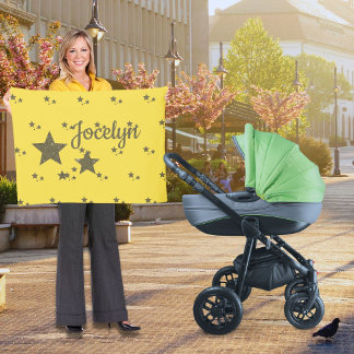 Gult Guld Stars Anpassningsbar Small Fleece Blanke