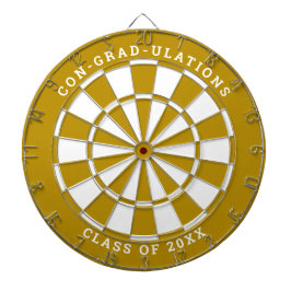 Gult Guld & Vita Studenten | ANPASSNINGSBAR Darttavla