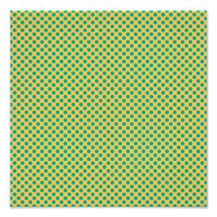 Gult Guld with Emerald Grönt Polka dots STaylor Fototryck