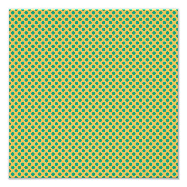 Gult Guld with Emerald Grönt Polka dots STaylor Fototryck (Framsidan)