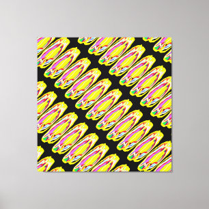 Gult Gulfärgad abstrakt art hippie stil Canvastryck