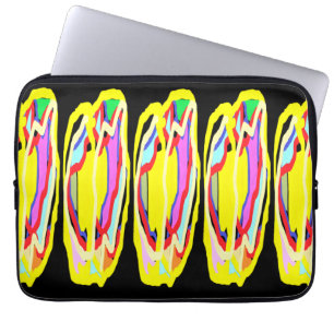 Gult Gulfärgad abstrakt art hippie stil Laptop Fodral