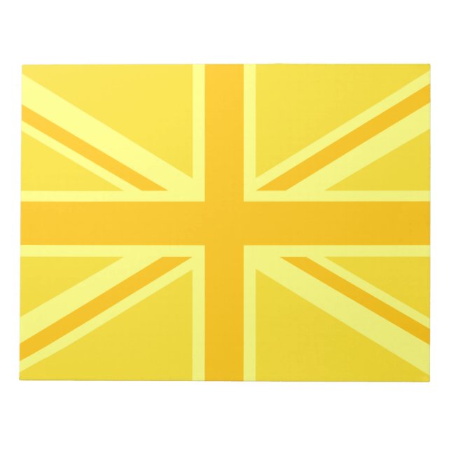 Gult Gult Union Jack British Flagga Background Anteckningsblock (Framsida)