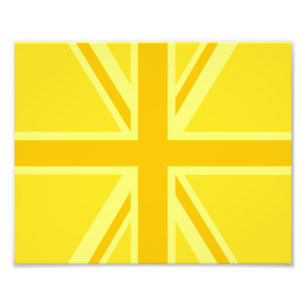 Gult Gult Union Jack British Flagga Background Fototryck