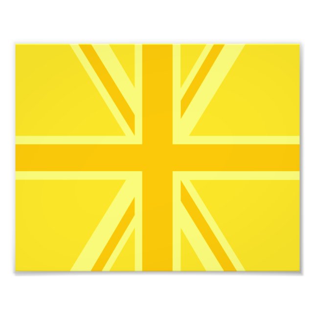 Gult Gult Union Jack British Flagga Background Fototryck (Framsidan)