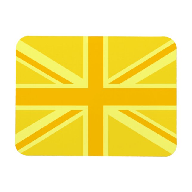 Gult Gult Union Jack British Flagga Background Magnet (Horisontell)