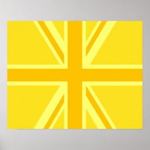Gult Gult Union Jack British Flagga Background Poster