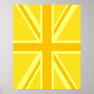 Gult Gult Union Jack British Flagga Background Poster