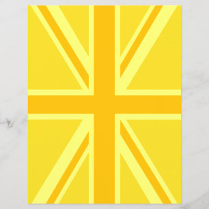 Gult Gult Union Jack British Flagga Background Reklamblad