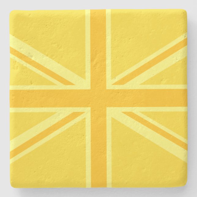 Gult Gult Union Jack British Flagga Background Stenunderlägg (Framsidan)