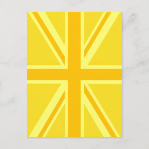 Gult Gult Union Jack British Flagga Background Vykort